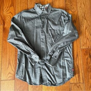 Izod Flannel Button Down Dark Grey Size XL